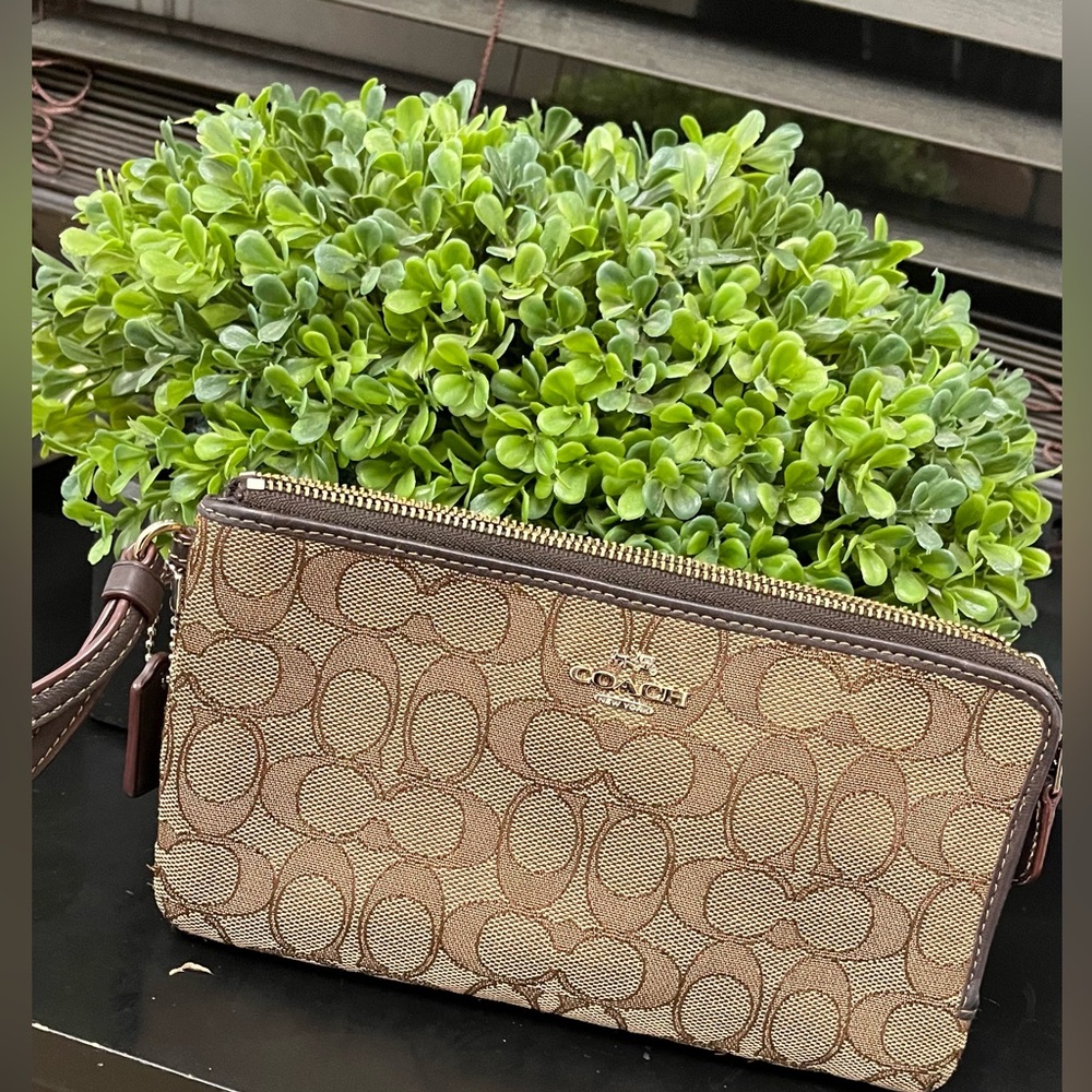 Coach Wristlet Brown Wallet
